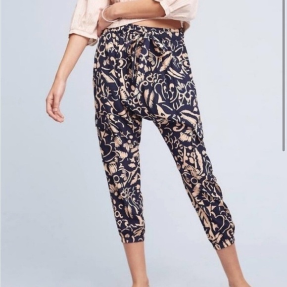Anthropologie Hei Hei Harem Cargo Pants- Navy Cream size Medium - Picture 3 of 16